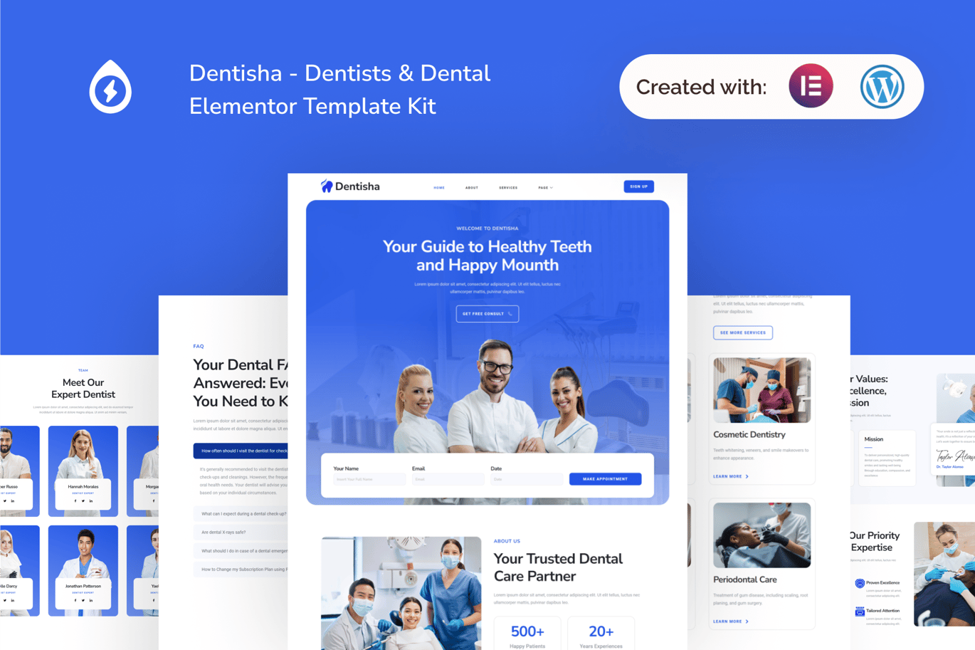 Dentisha – Dentists and Dental Elementor Template Kit