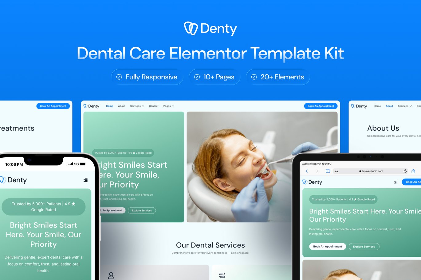 Denty – Dental Care Elementor Template Kit