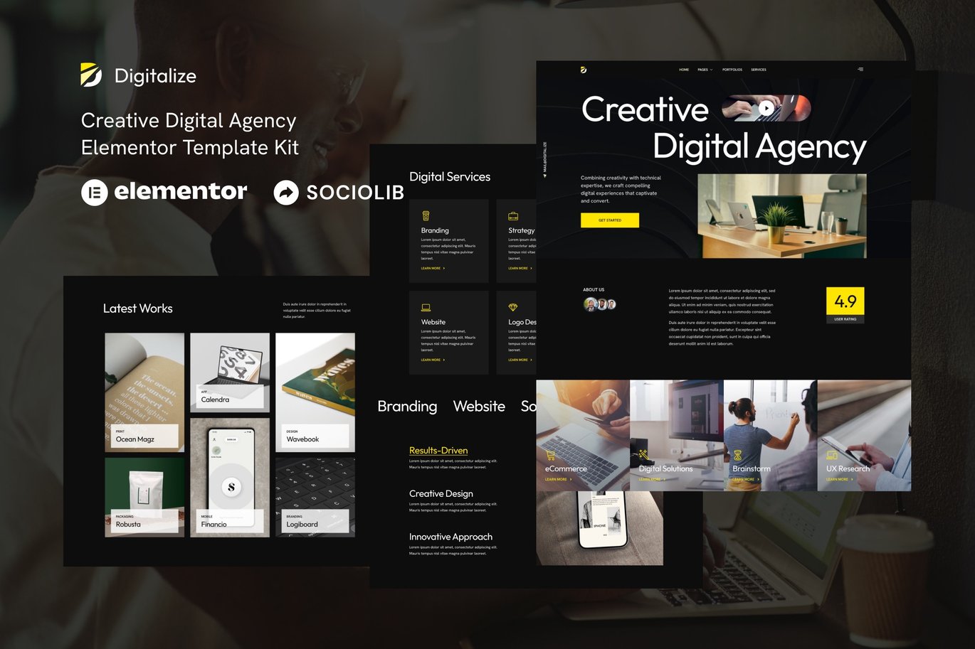 Digitalize – Creative Digital Agency and Portfolios Elementor Template Kit