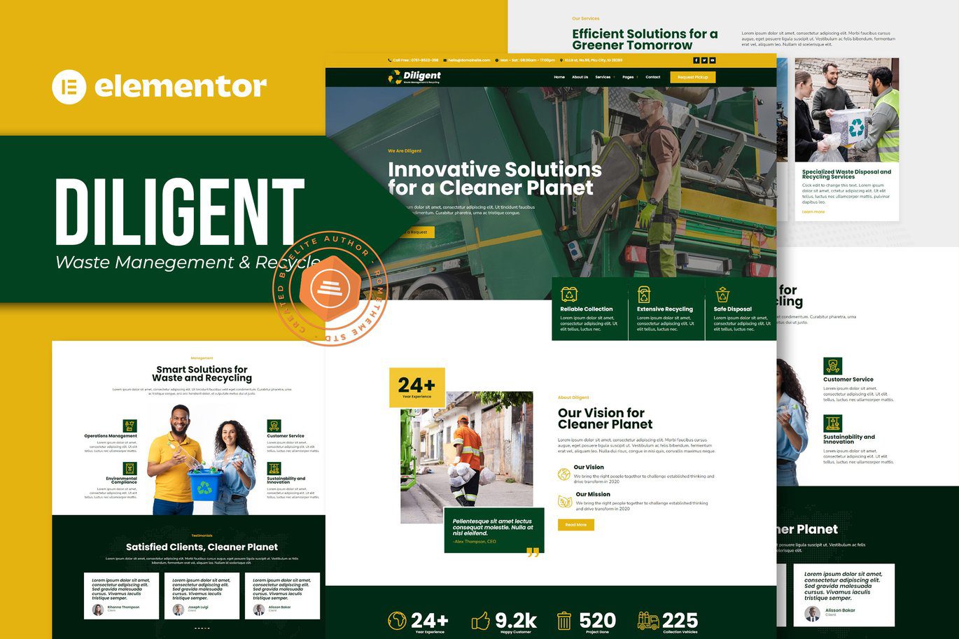 Diligent – Waste Management and Recycling Company Elementor Template Kit