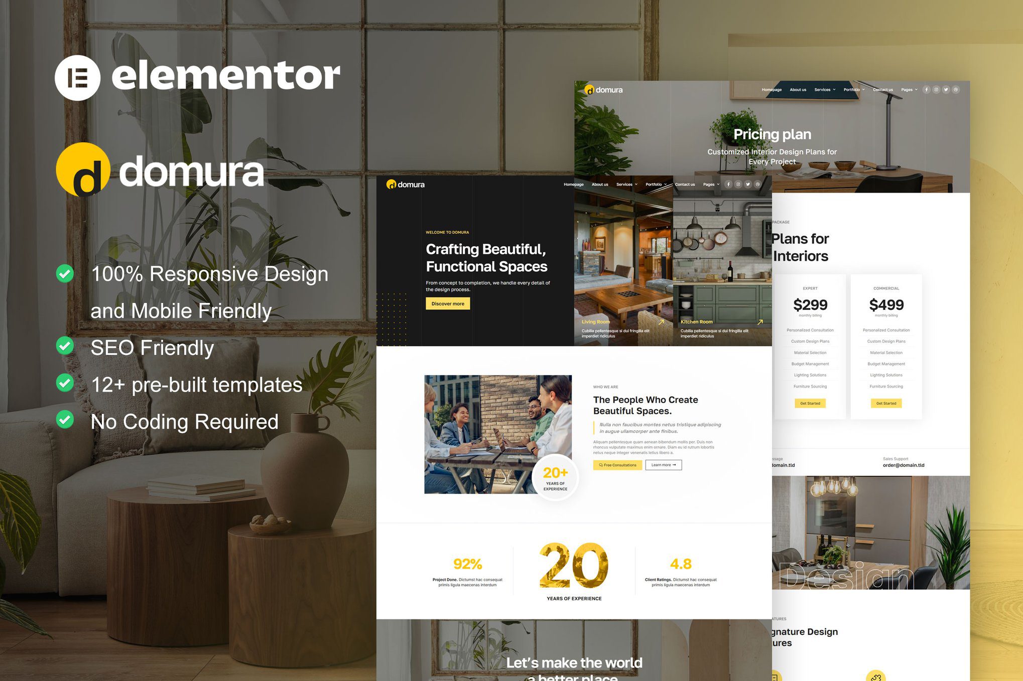 Domura – Interior Design and Architecture Elementor Pro Template Kit