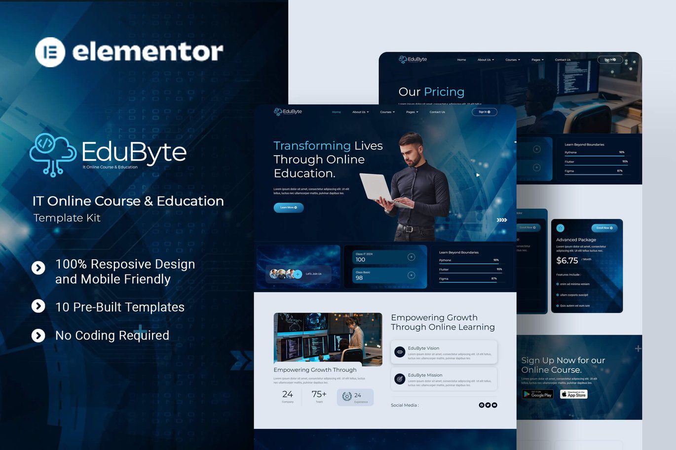 EduByte – IT Online Course and Education Elementor Template Kit