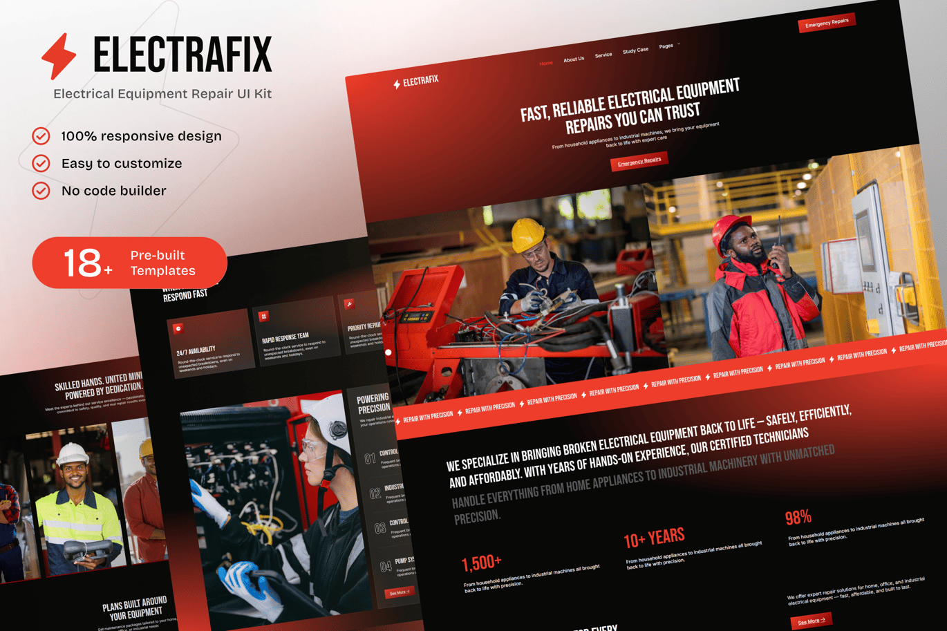 ElectraFix – Electrical Equipment Repair Elementor Template Kit