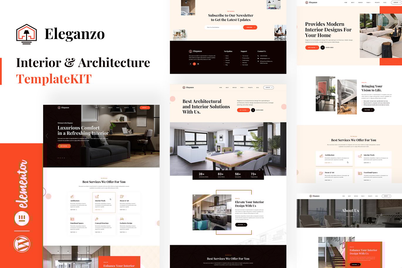 Eleganzo – Interior and Architecture Elementor Template Kit