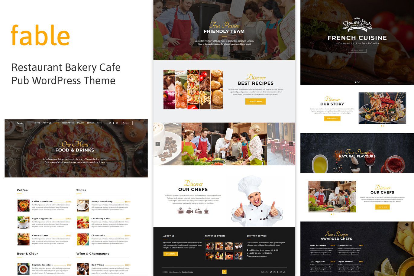 Fable – Restaurant Bakery Cafe Pub WordPress Theme