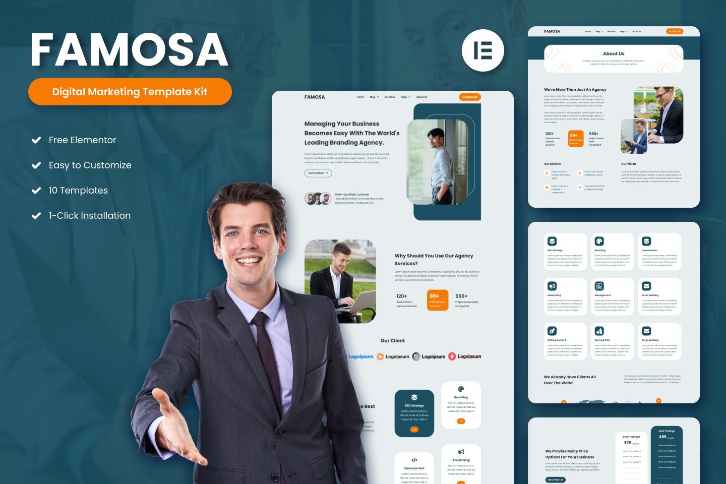 Famosa – Digital Marketing Agency Elementor Template Kit
