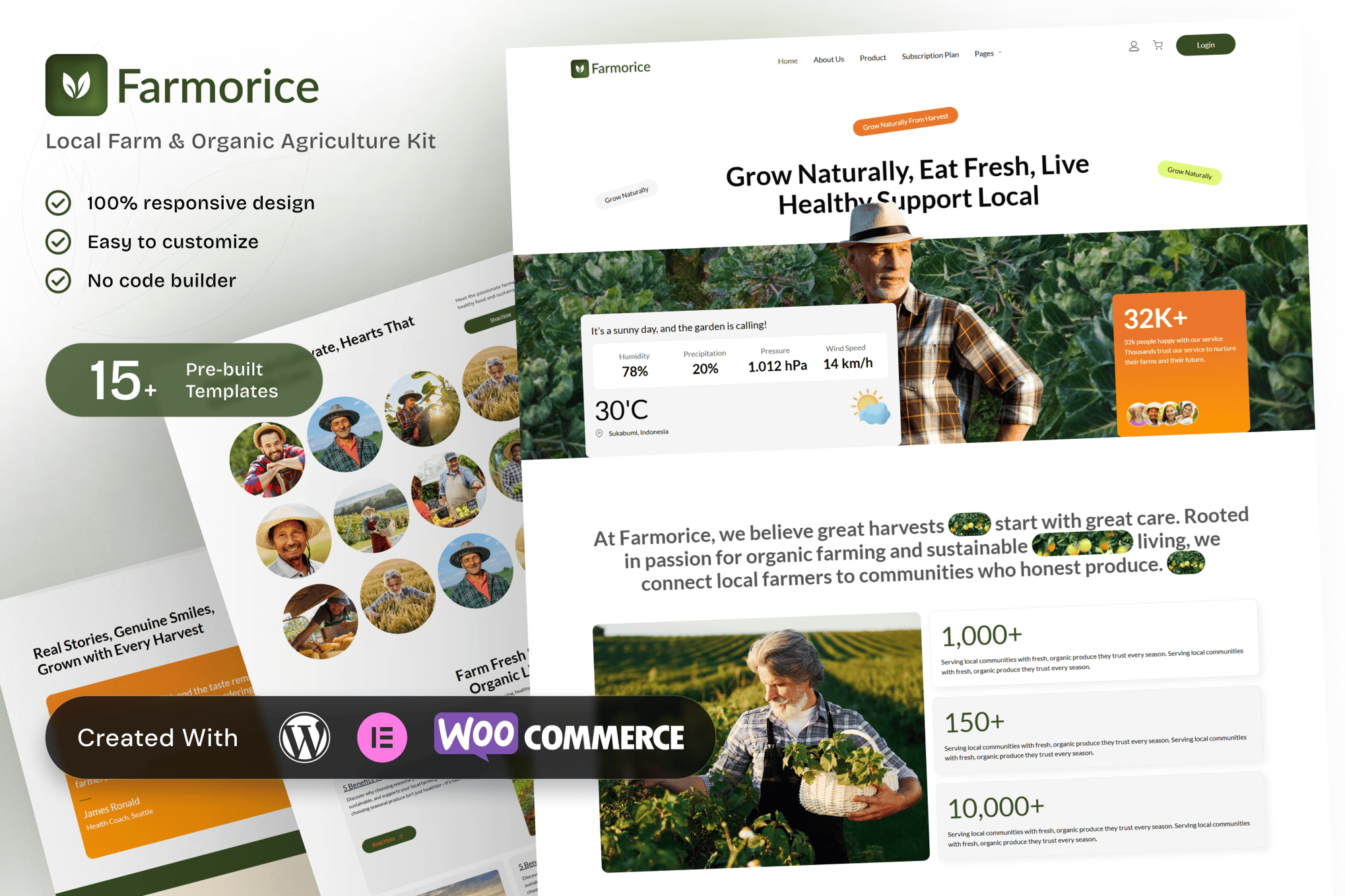 Farmorice – Local Farm and Organic Agriculture Elementor Template Kit