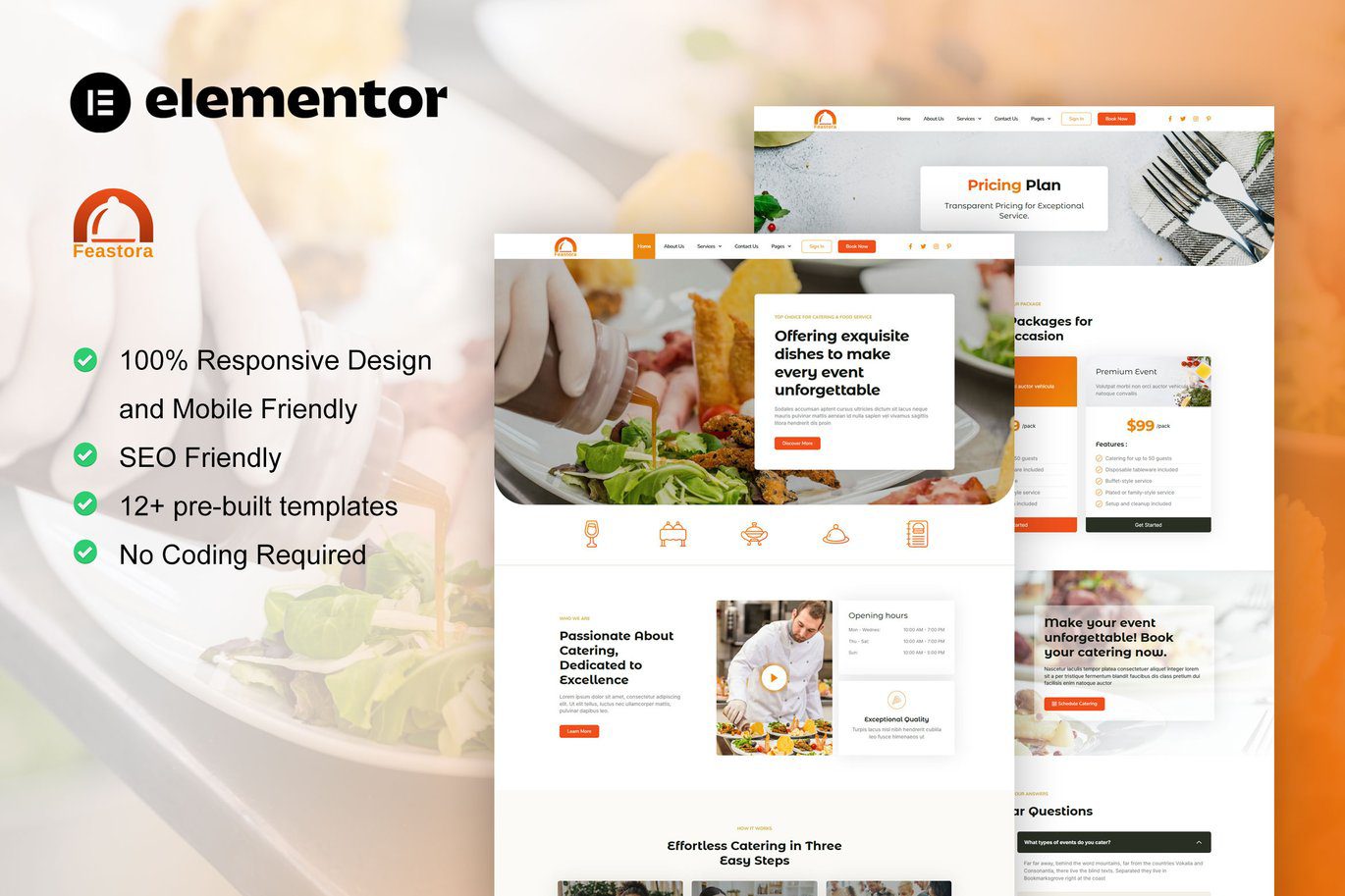 Feastora – Restaurant and Catering Service Elementor Template Kit