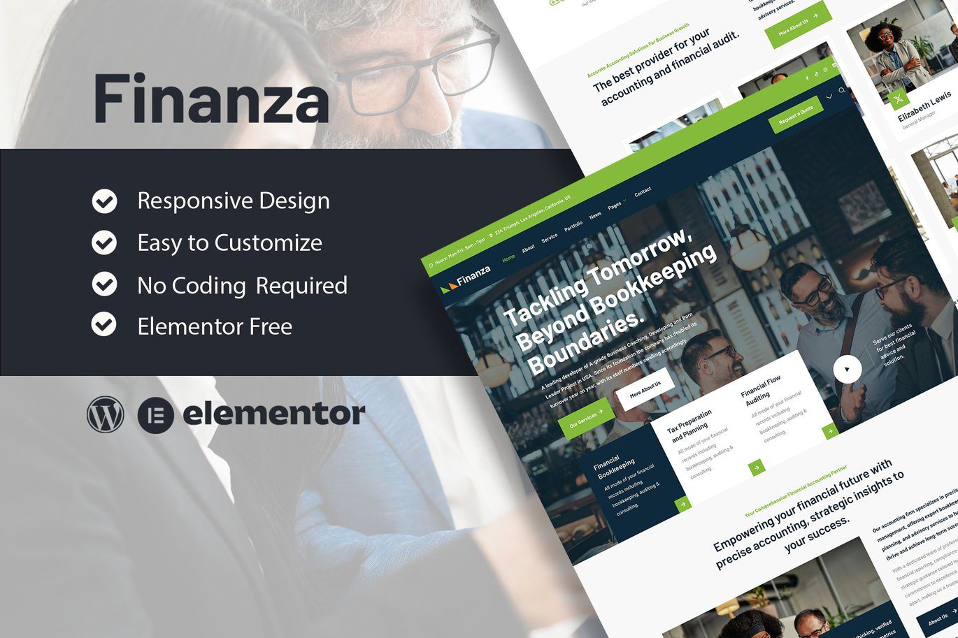 Finanza – Finance and Accounting Company Elementor Template Kit