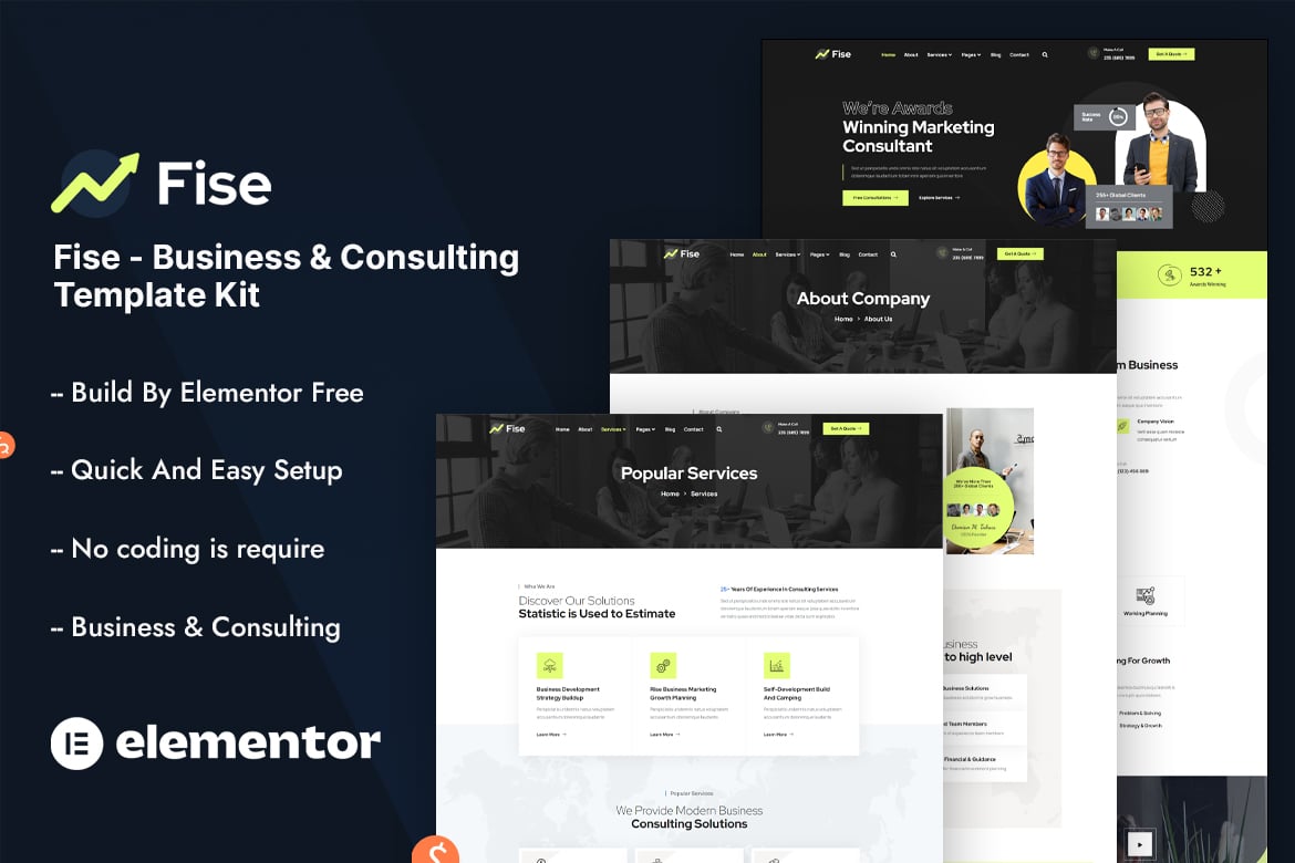 Fise – Business and Consulting Elementor Template Kit