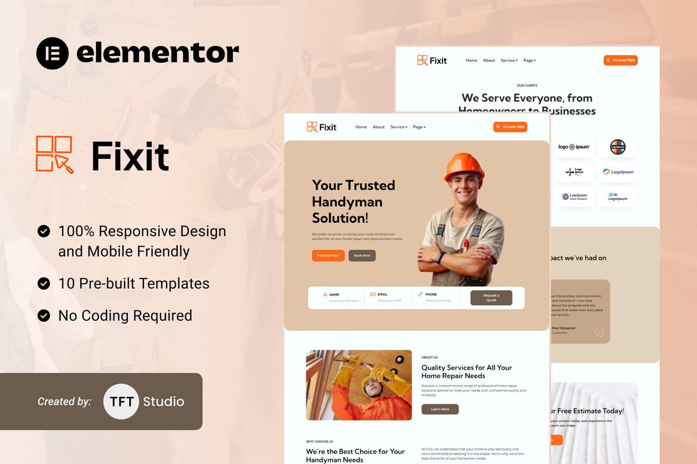 Fixit – Handyman Services Elementor Template Kit