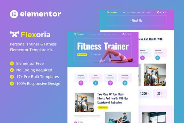 Flexoria – Personal Trainer and Fitness Elementor Template Kit