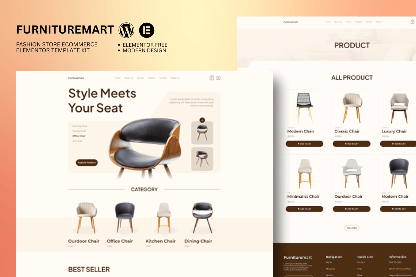 Furnituremart – Furniture Ecommerce Elementor Template Kit
