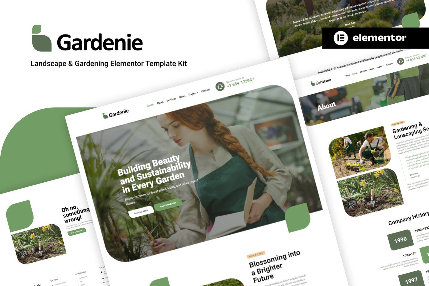 Gardenie – Landscape and Gardening Elementor Template Kit