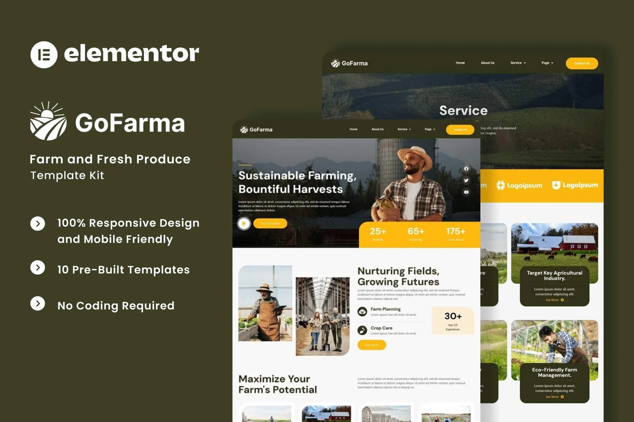 Gofarma – Farm and Fresh Produce Elementor Template Kit
