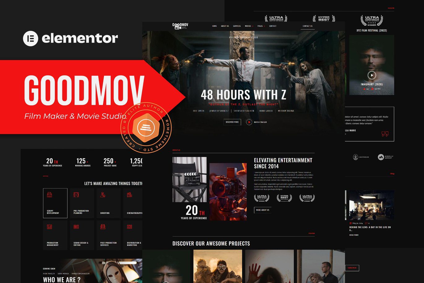 Goodmov – Film Maker and Movie Studio Elementor Template Kit