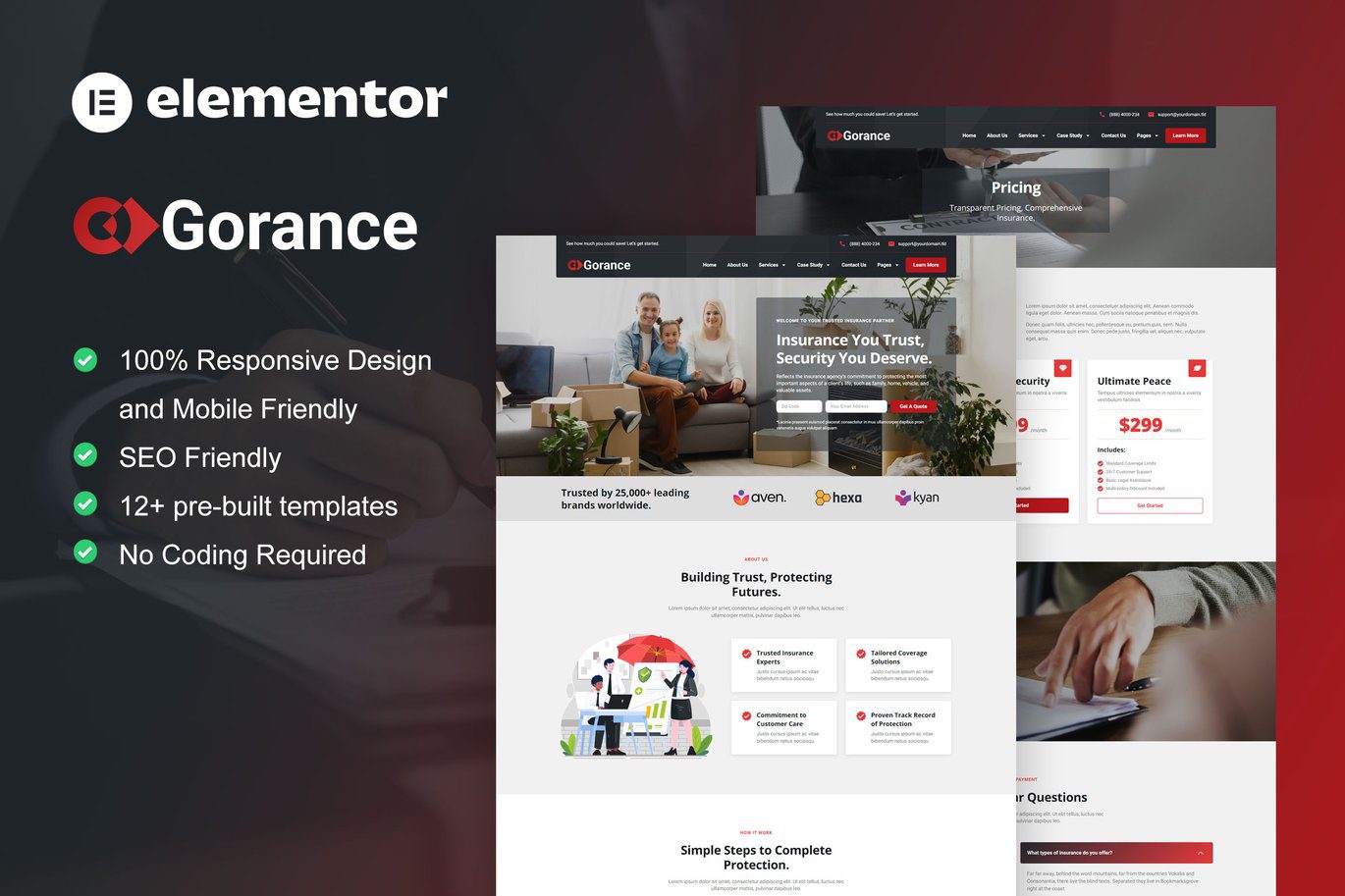 Gorance – Insurance Agency Elementor Pro Template Kit