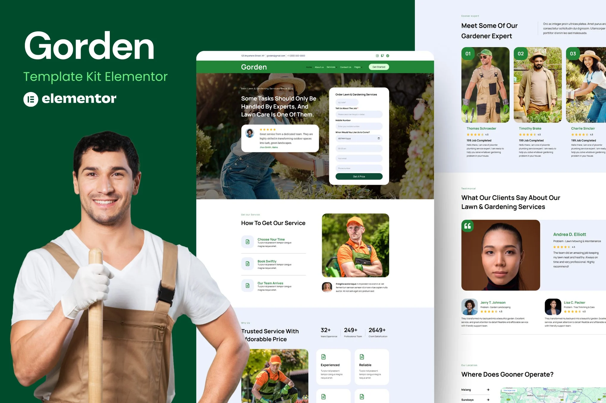 Gorden – Lawn and Gardening Service Elementor Template Kit