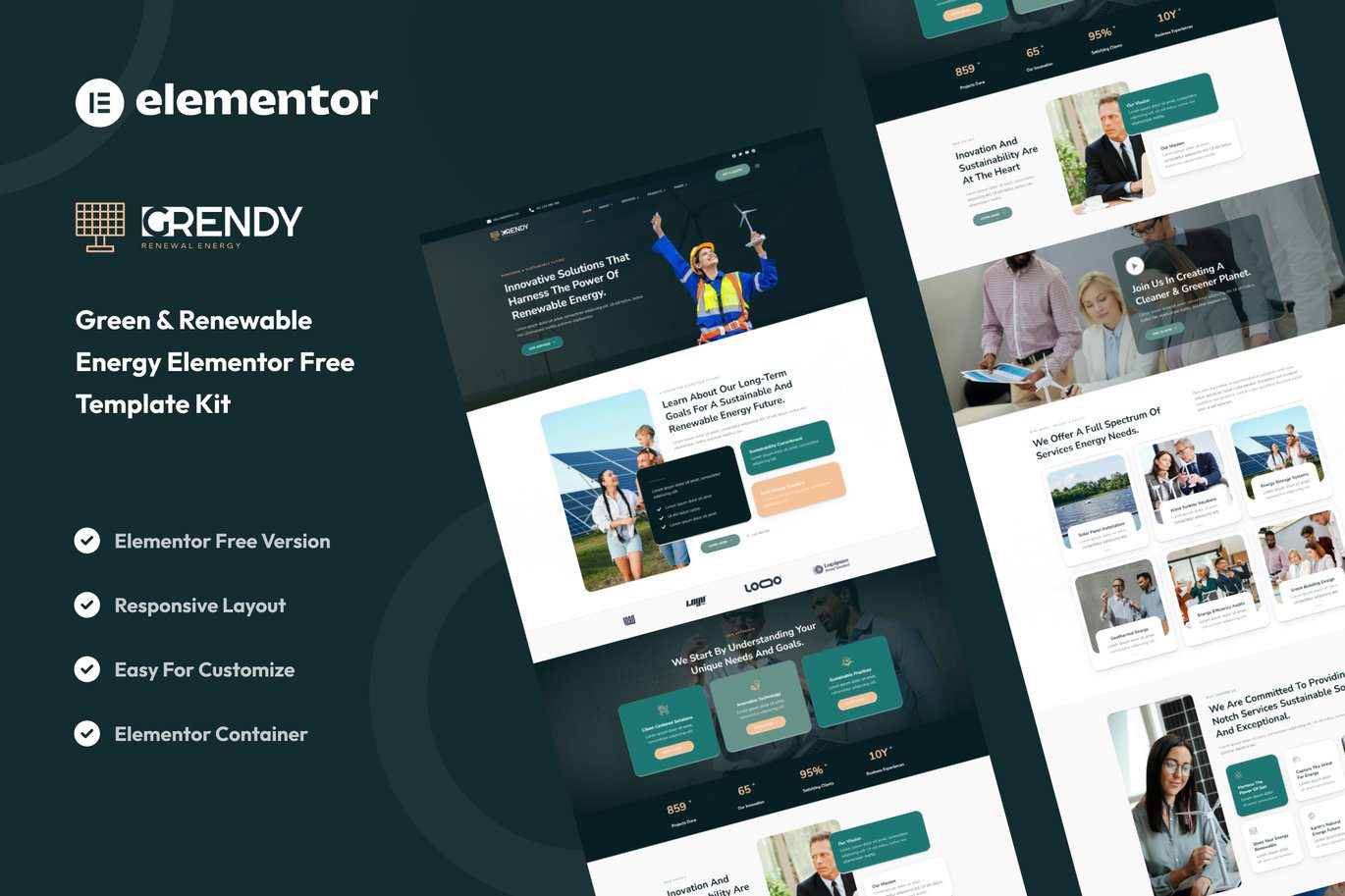 Grendy – Green and Renewable Energy Solutions Elementor Template Kit