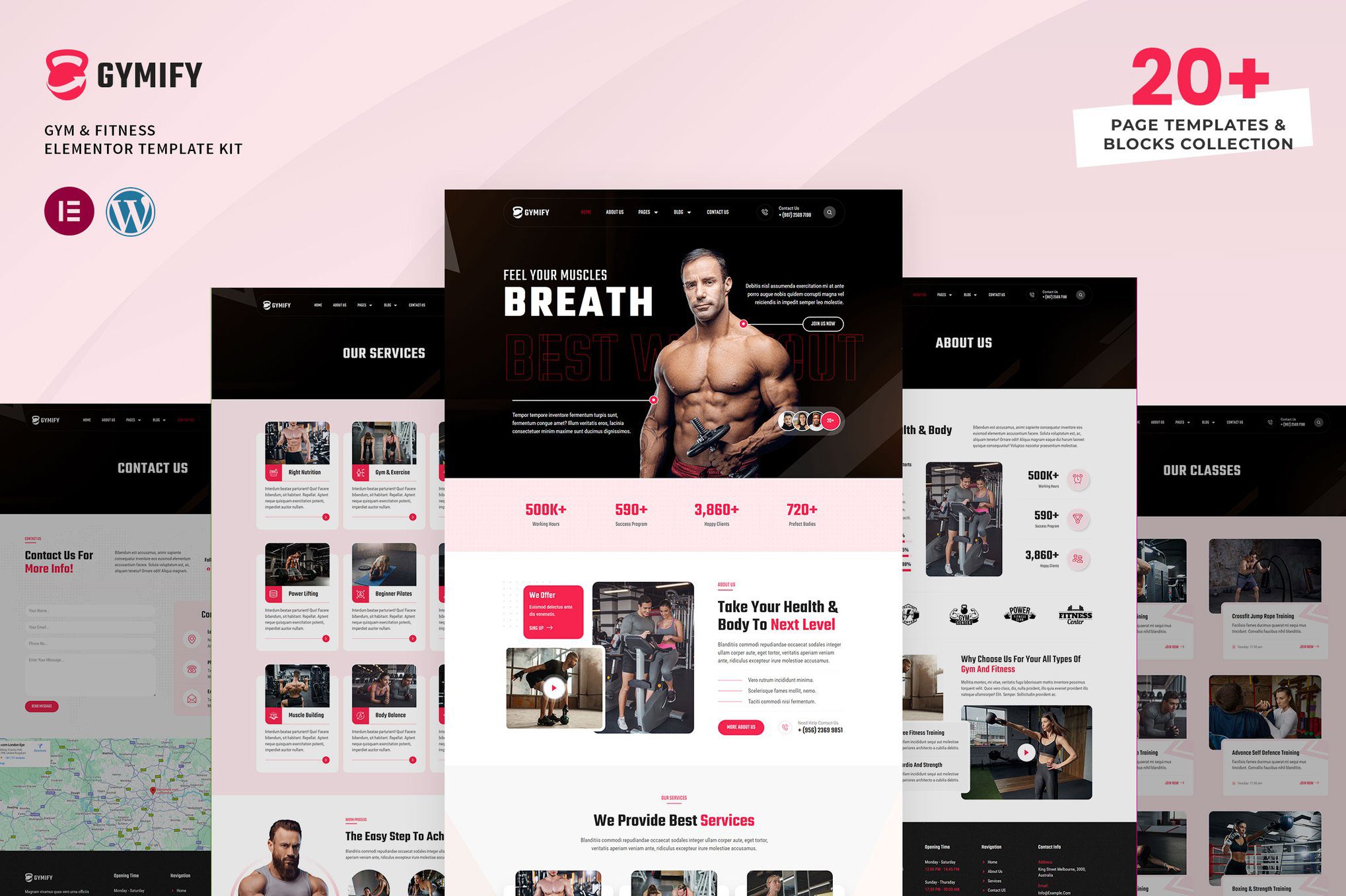 Gymify – Gym and Fitness Elementor Pro Template Kit