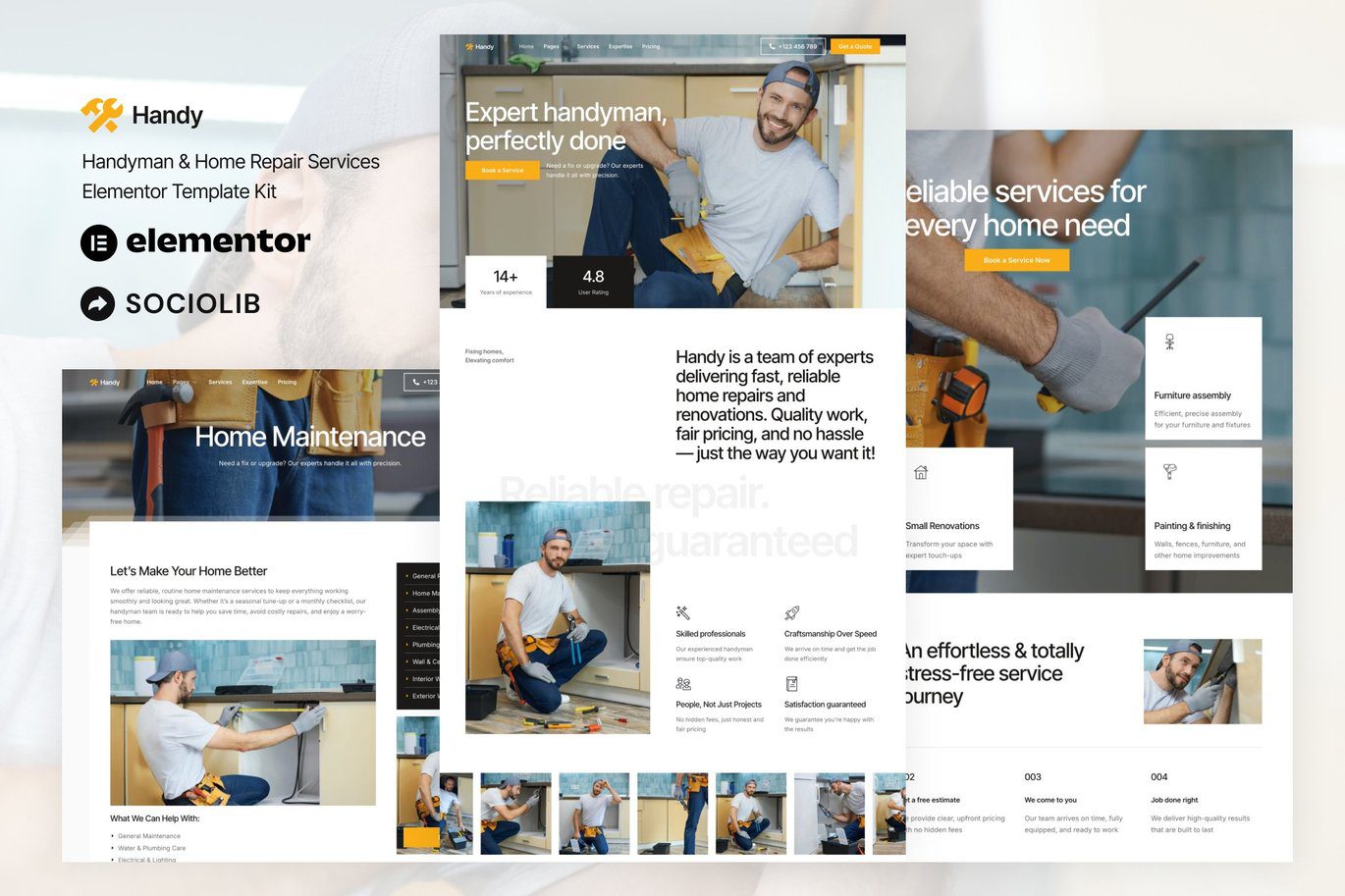 Handy – Handyman and Home Repair Service Elementor Template Kit