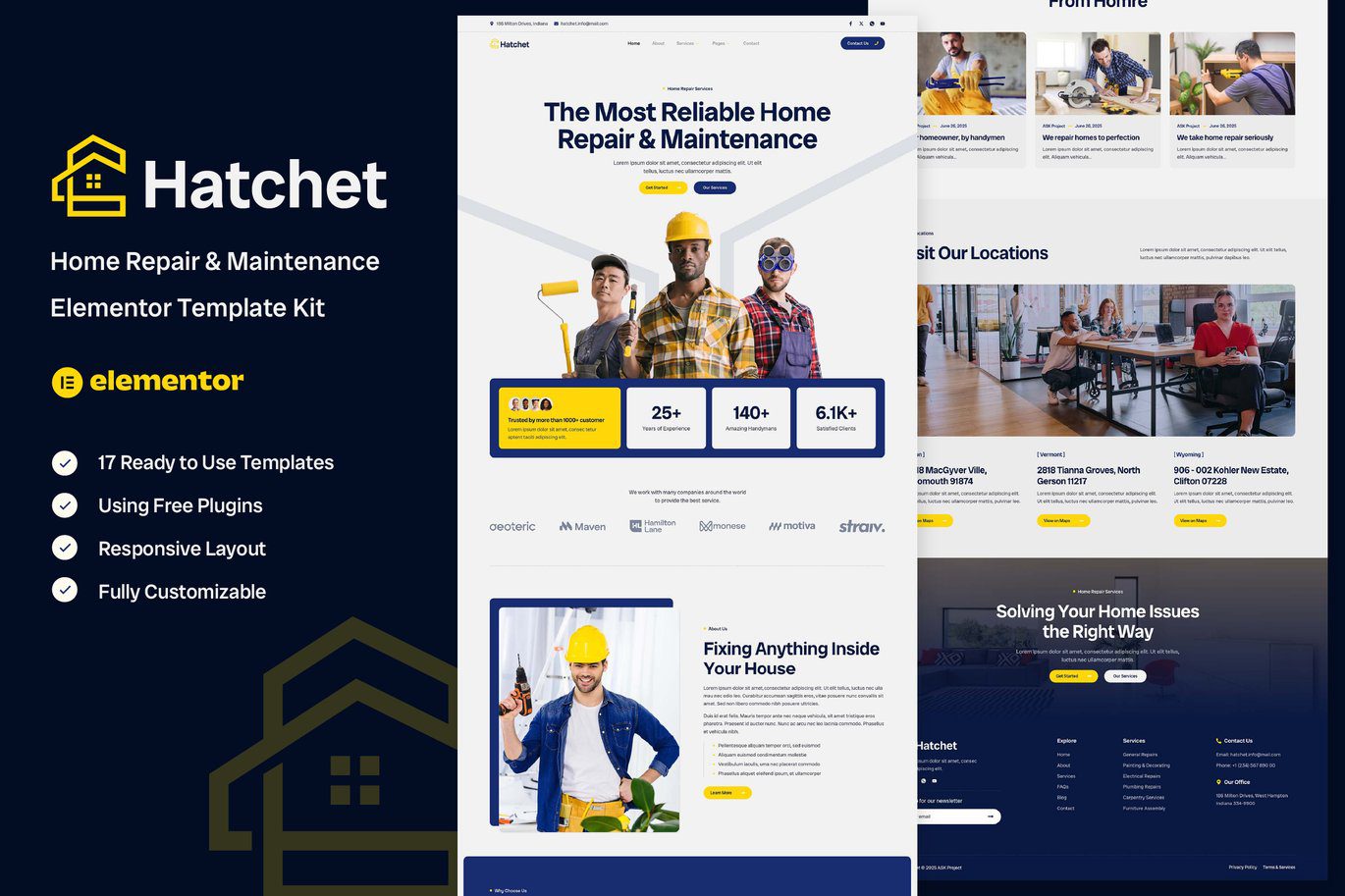 Hatchet – Home Repair and Maintenance Elementor Template Kit