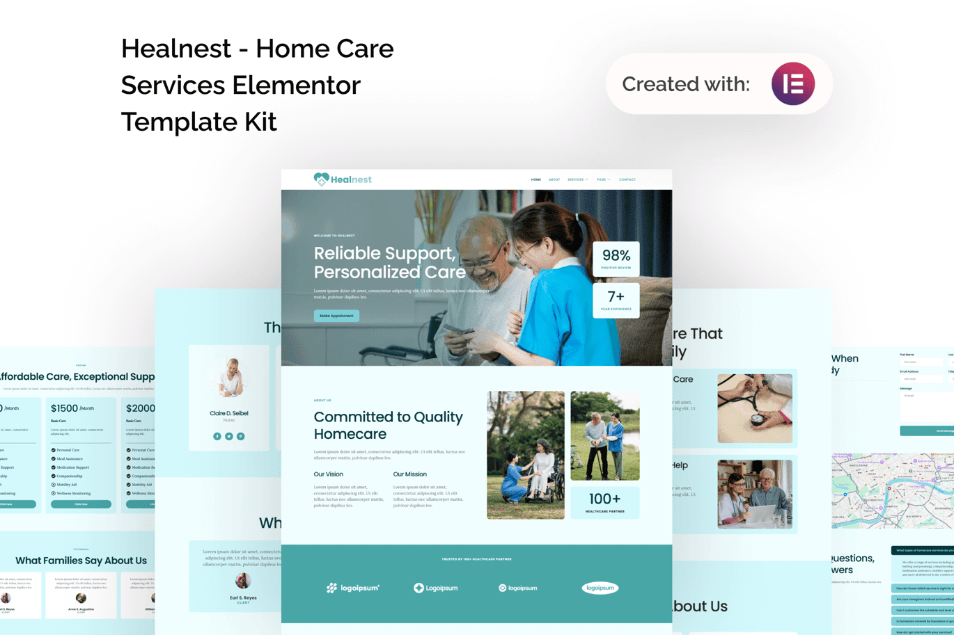 Healnest – Home Care Services Elementor Template Kit