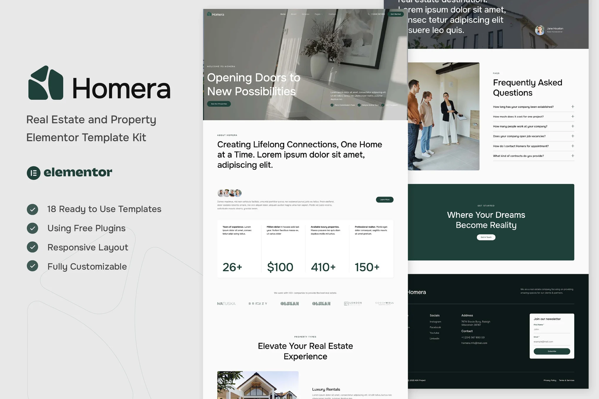 Homera – Real Estate and Property Elementor Template Kit