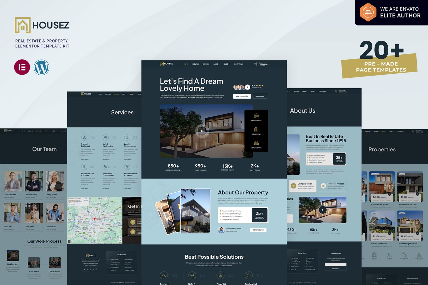 Housez – Real Estate and Property Elementor Template Kit