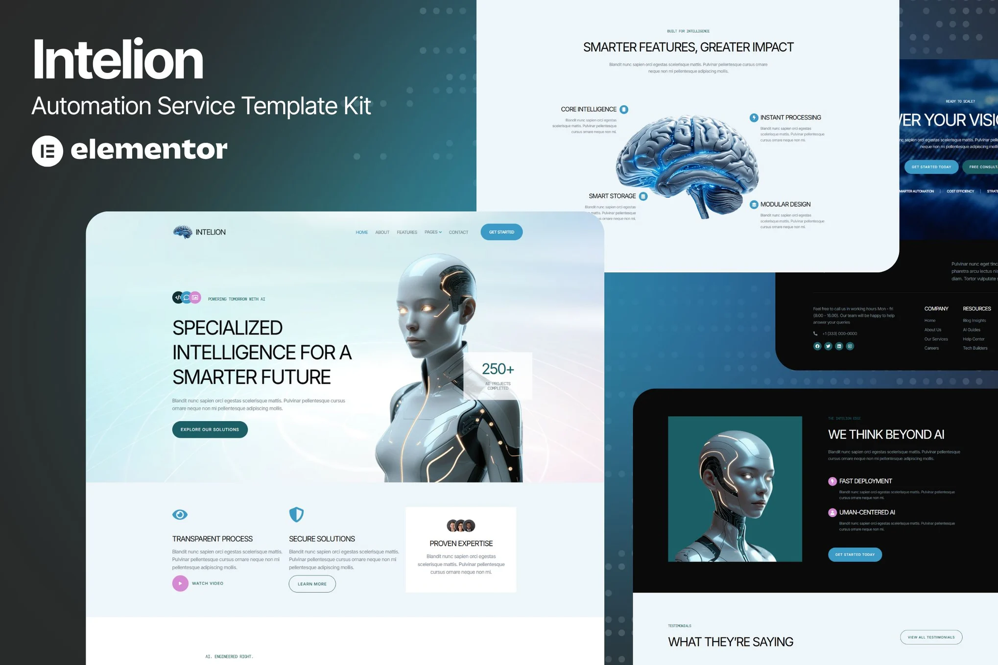 Intelion – Artificial Intelligence Service Elementor Template Kits