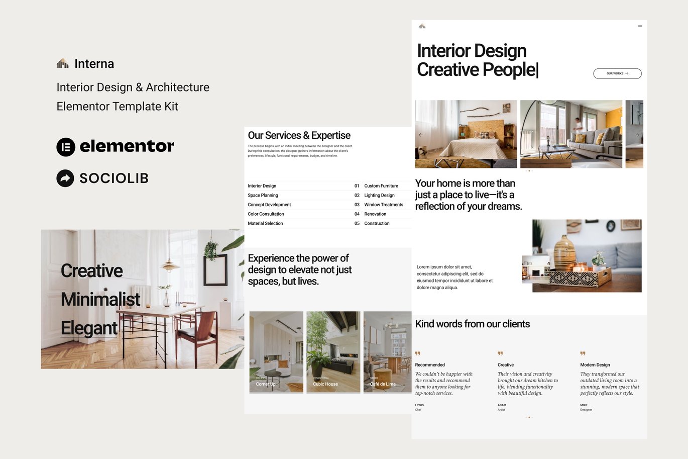 Interna – Interior Design and Architecture Elementor Template Kit