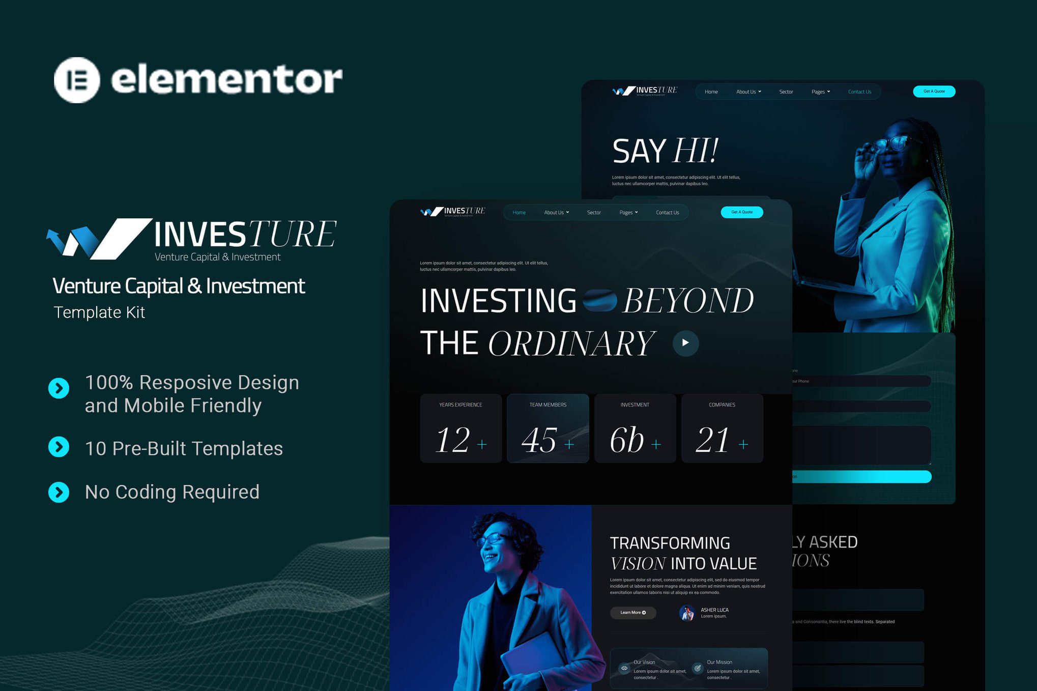 Investure – Venture Capital and Investment Elementor Template Kit