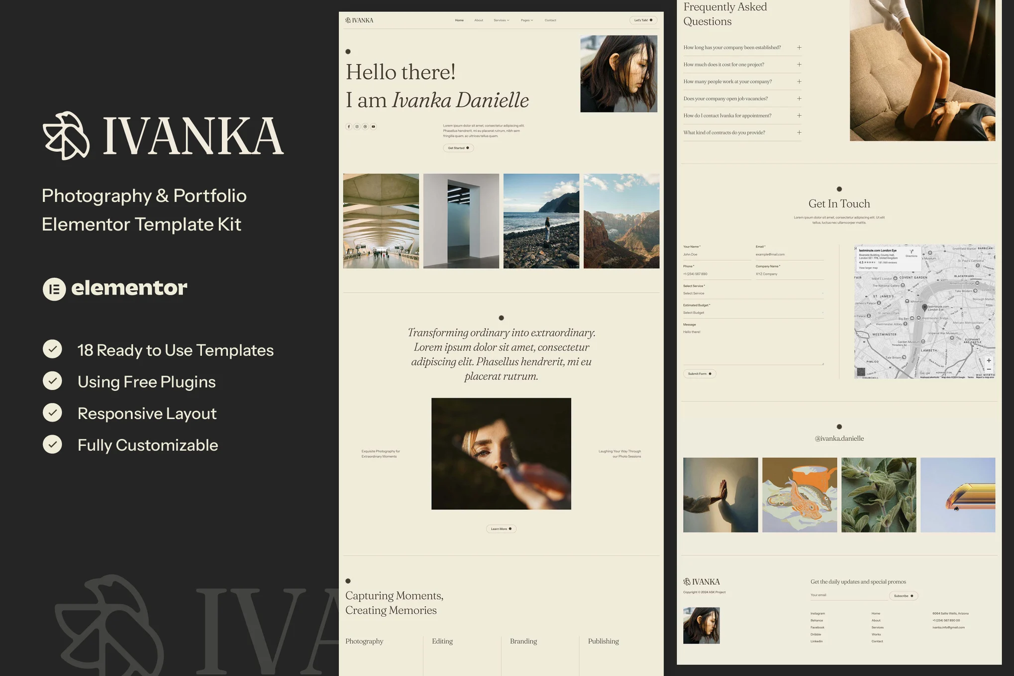 Ivanka – Photography and Portfolio Elementor Template Kit