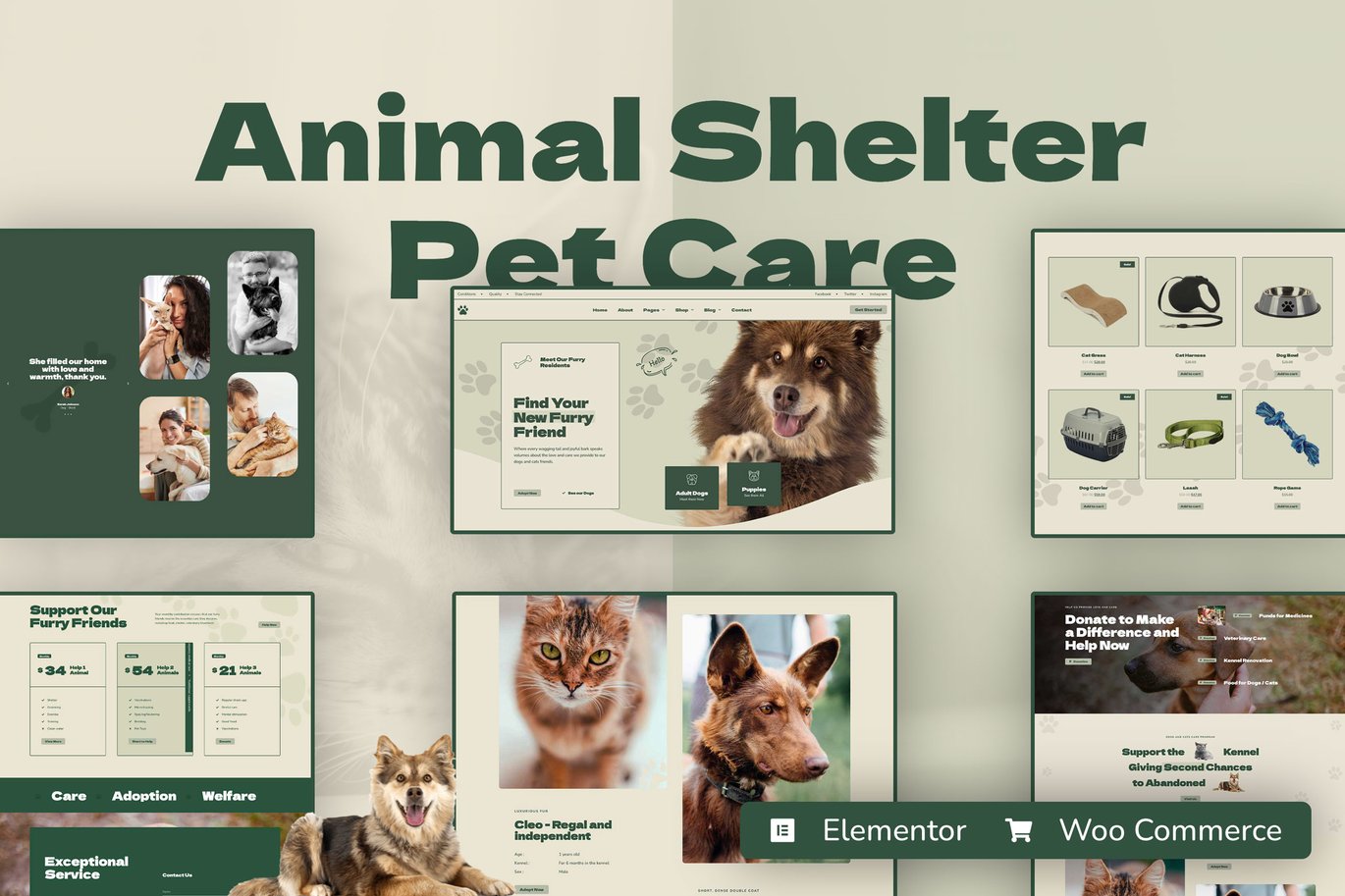 Kenneli – Animal Shelter and Pet Care Elementor Pro Template Kit