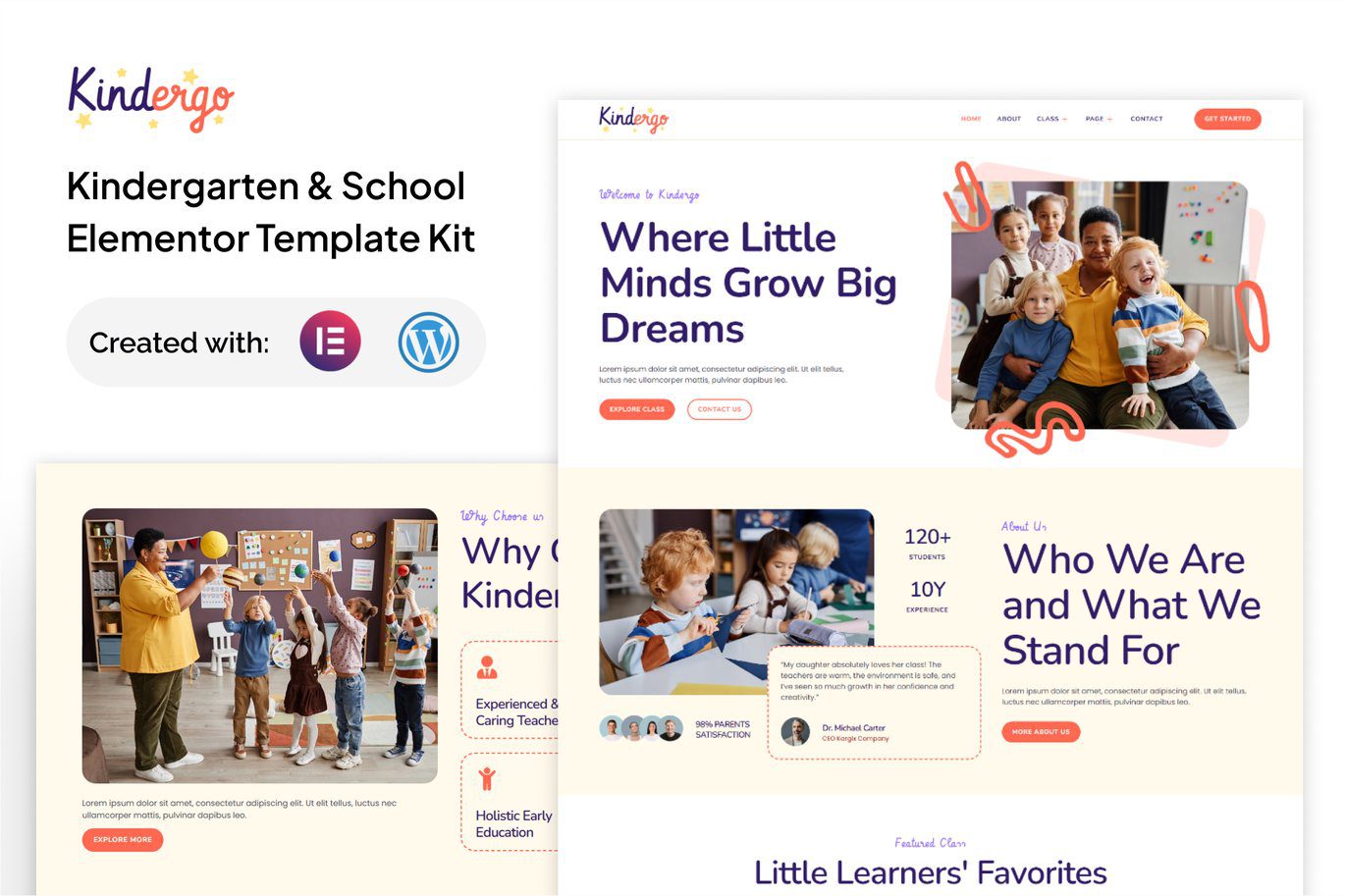 Kindergo – Kindergarten and School Elementor Template Kit