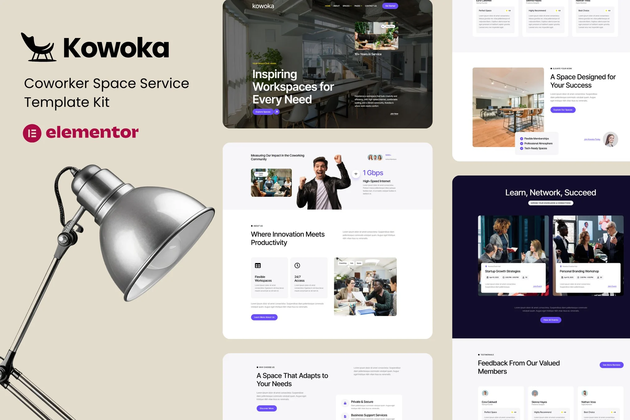 Kowoka – Coworking Space Rent Elementor Kit