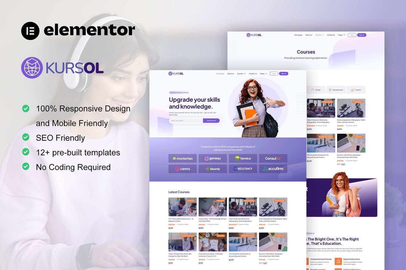 Kursol – Online Course and Education Elementor Pro Template Kit
