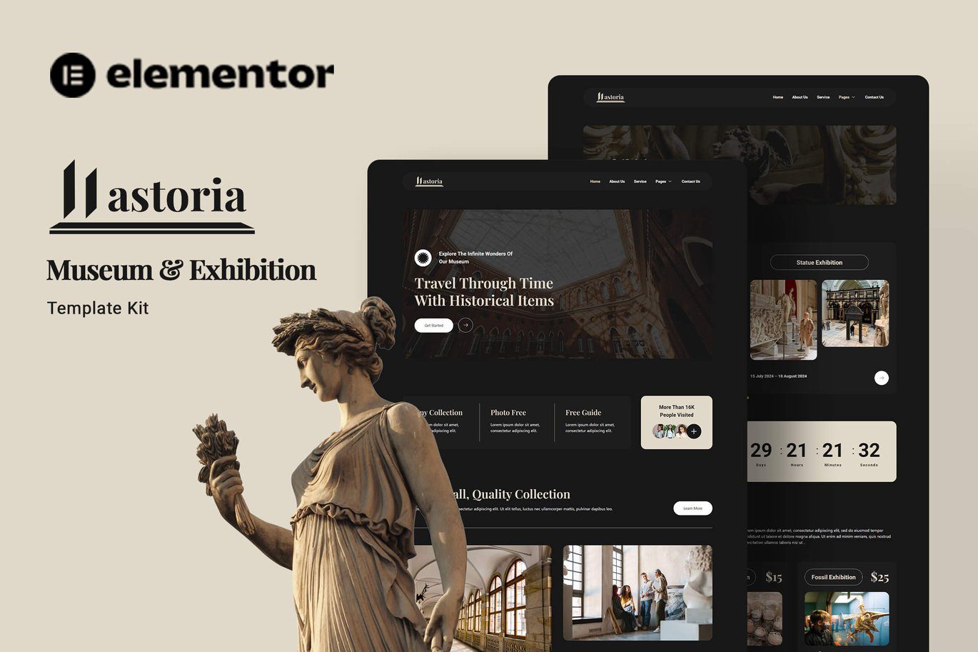 Lastoria – Museum and Exhibition Elementor Template Kit