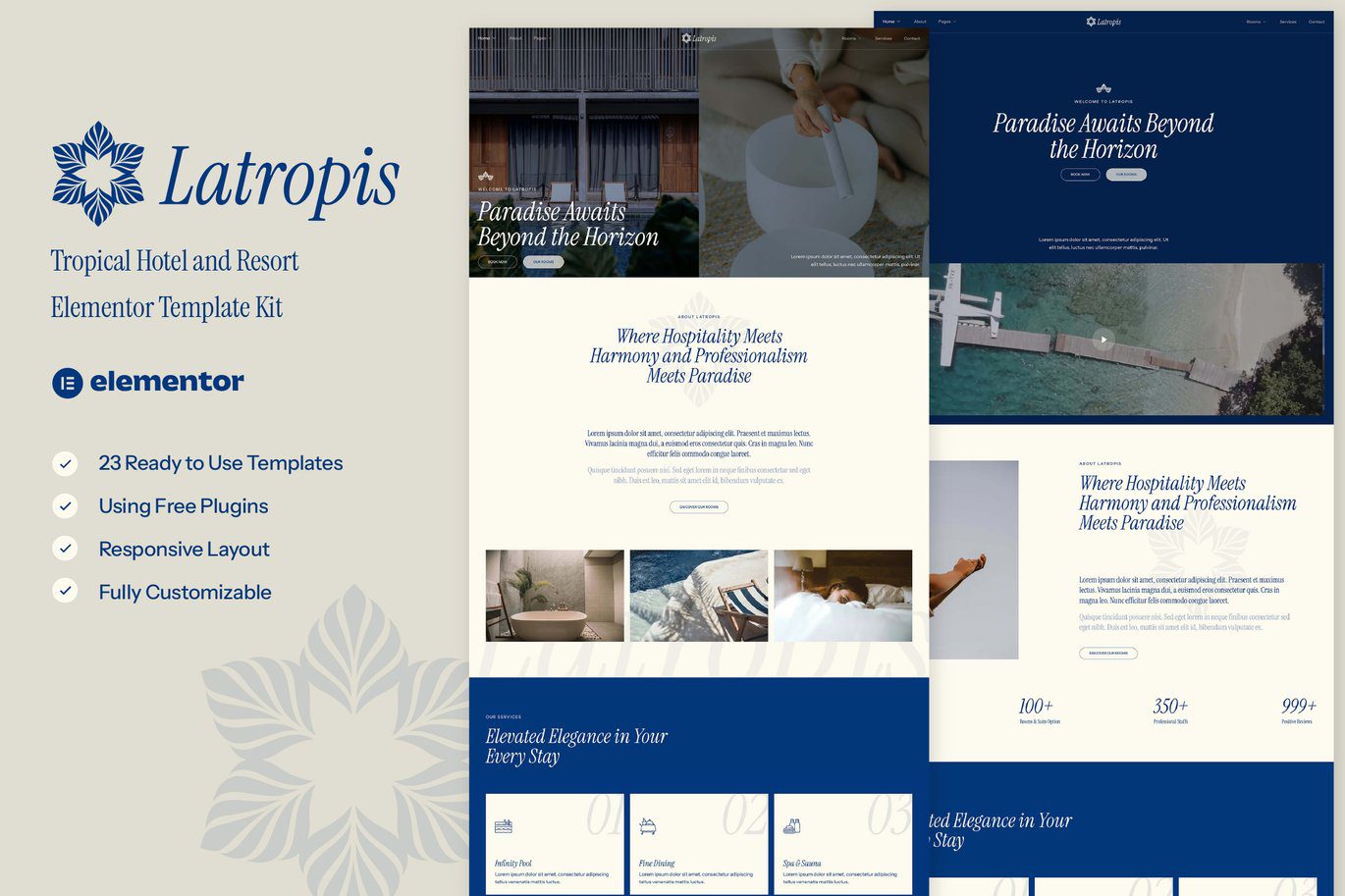 Latropis – Tropical Hotel and Resort Elementor Template Kit