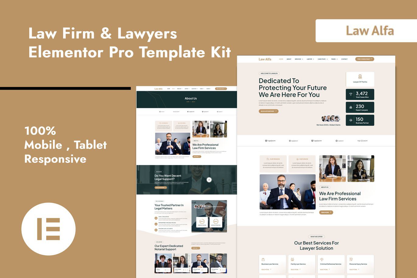 LawAlfa – Law Firm and Lawyers Elementor Pro Template Kit