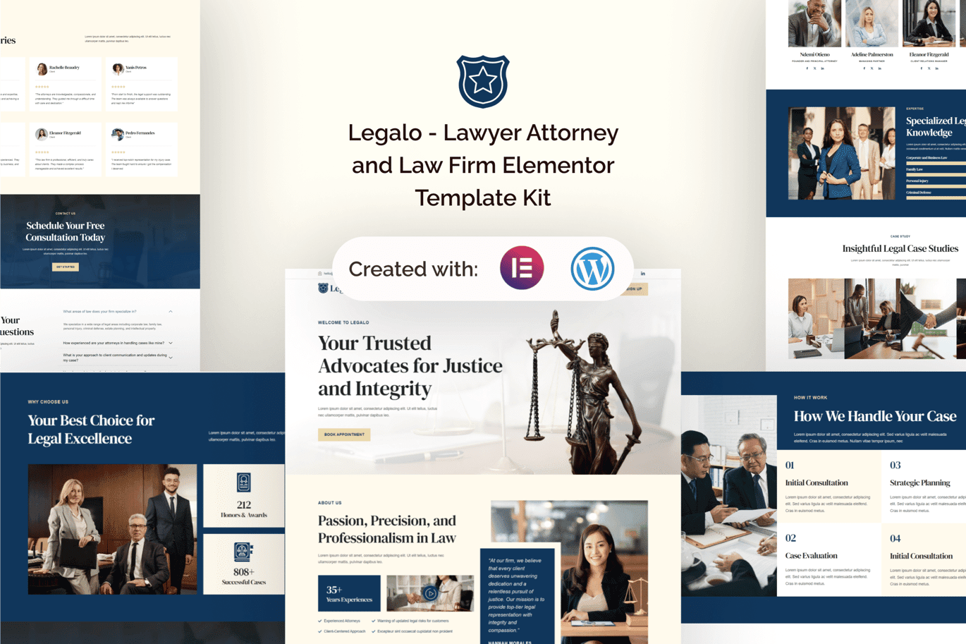 Legalo – Lawyer Attorney and Law Firm Elementor Template Kit