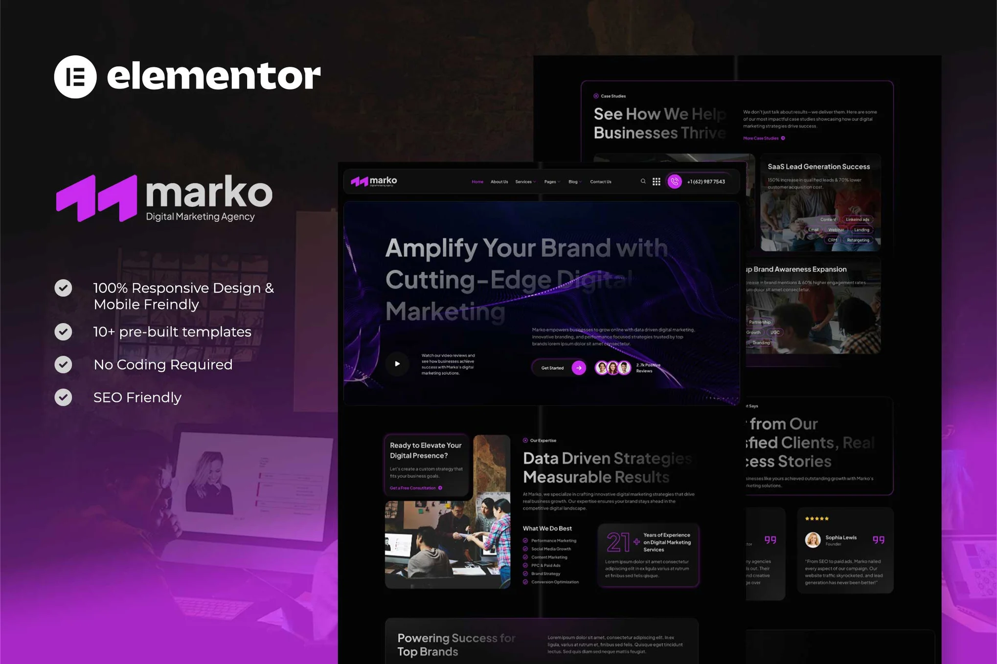 Marko – Digital Marketing Agency Elementor Template Kit