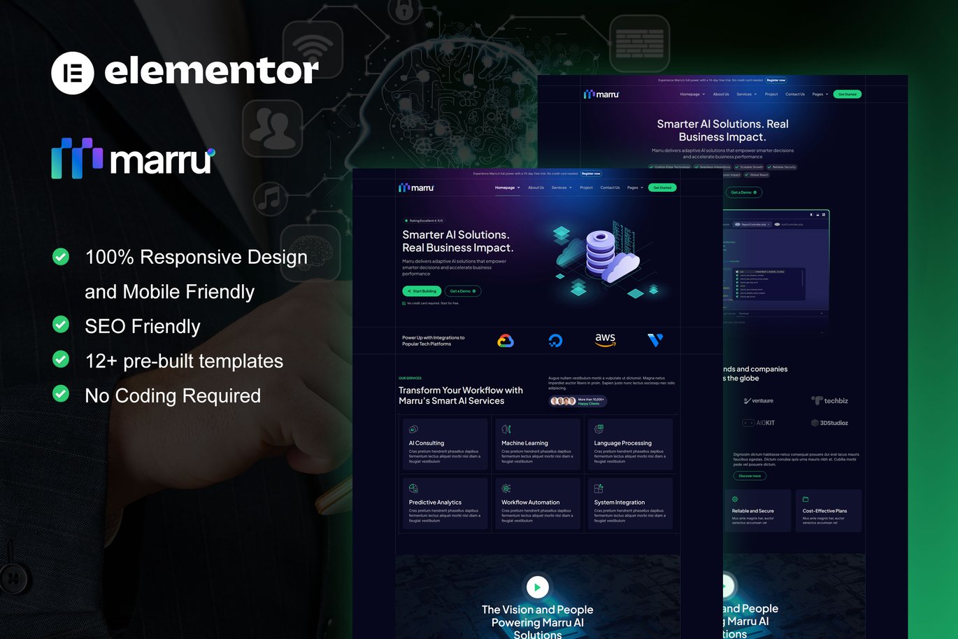 Marru – Saas and AI Services Elementor Pro Template Kit