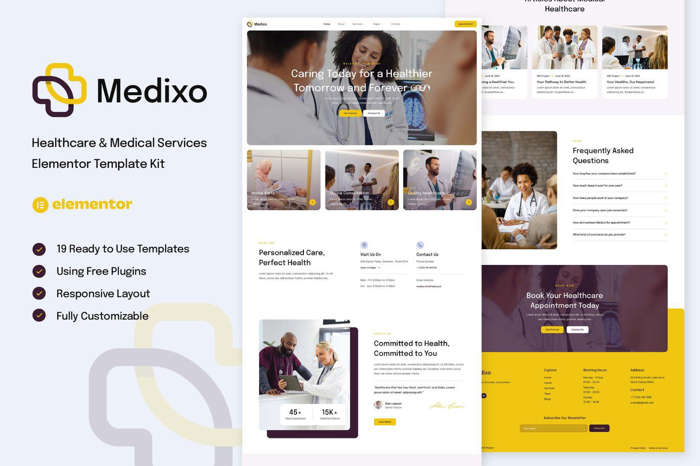 Medixo – Healthcare and Medical Services Elementor Template Kit