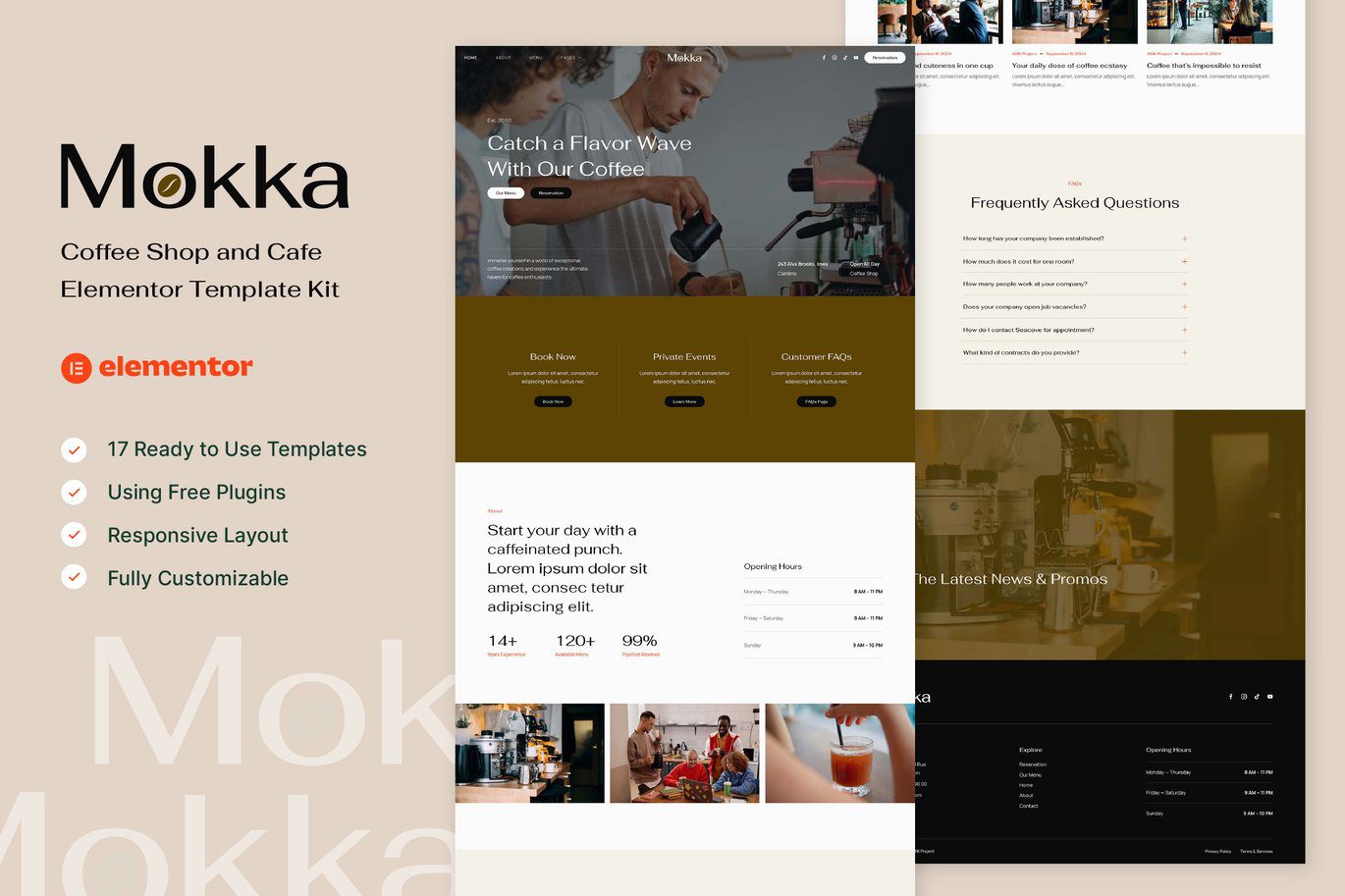 Mokka – Coffee Shop and Cafe Elementor Template Kit
