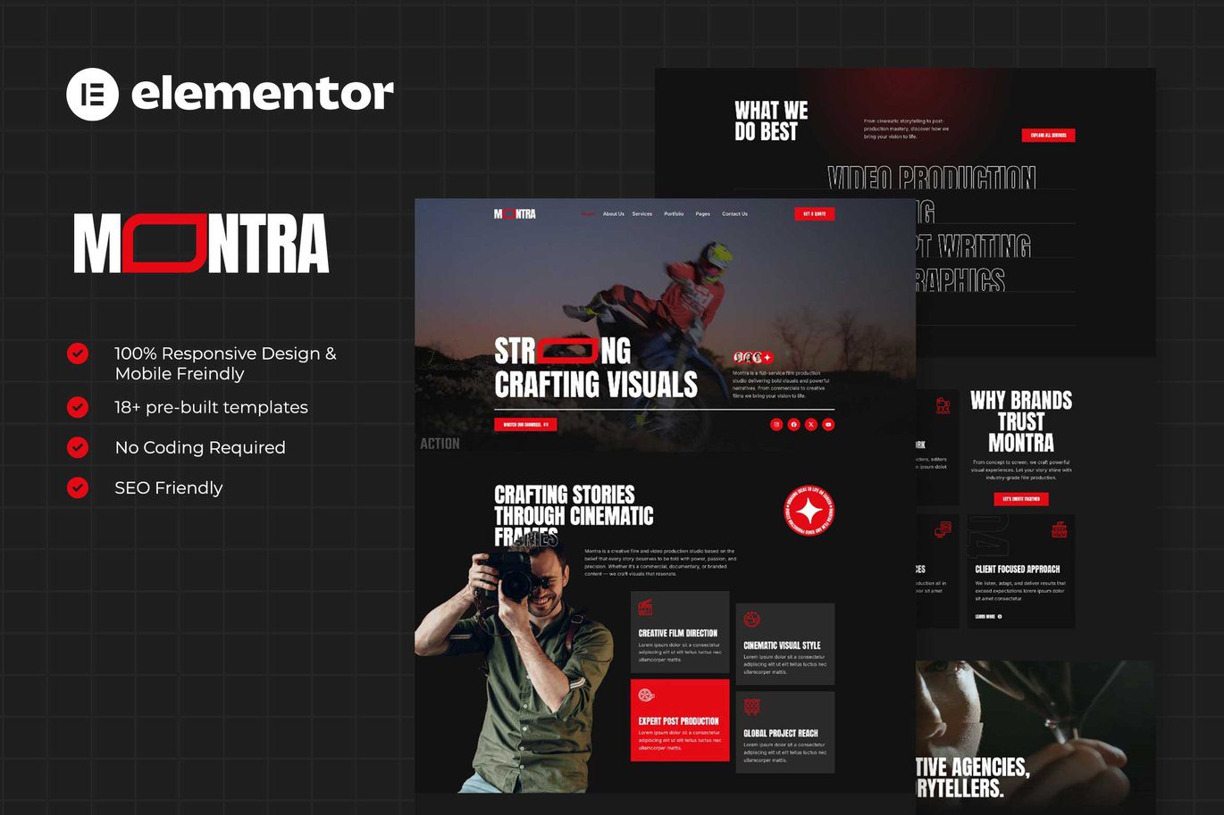 Montra – Film and Video Production Elementor Template Kits