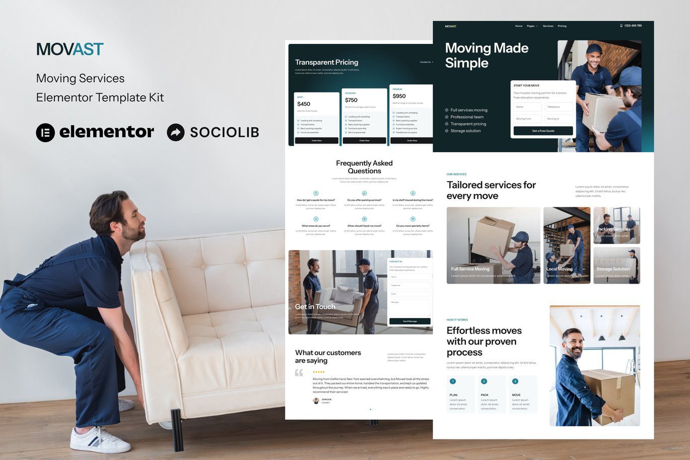 Movast – Moving and Relocation Services Elementor Template Kit