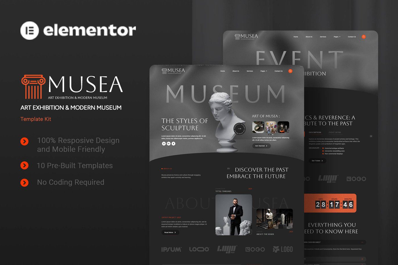 Musea – Art Exhibition and Modern Museum Elementor Template Kit