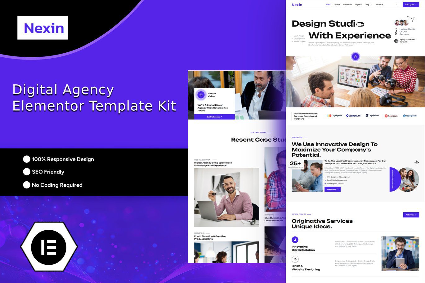 Nexin – Creative Digital Agency Elementor Template Kit