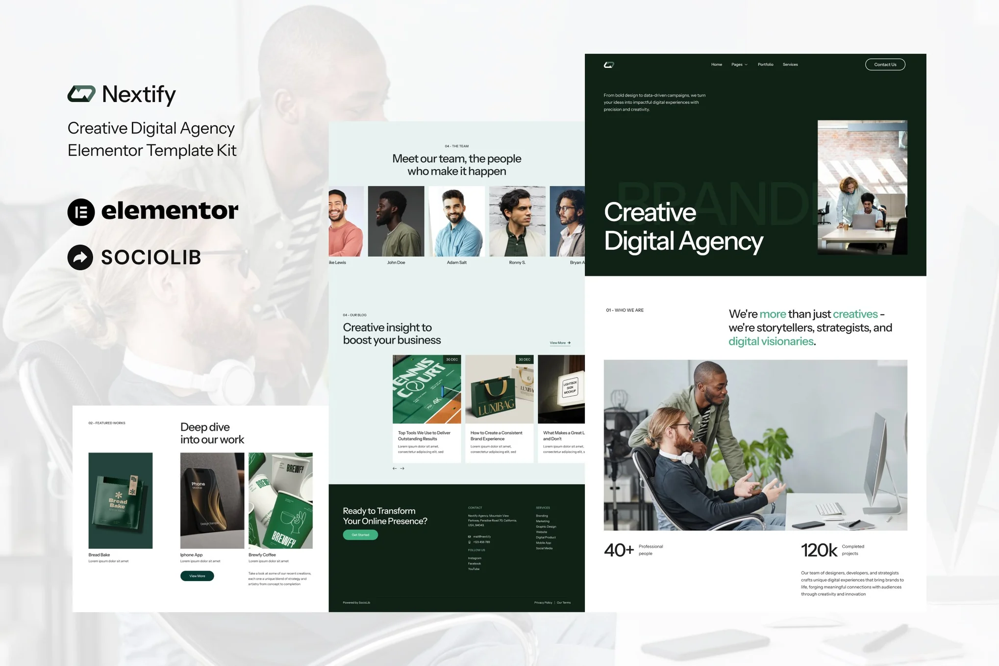Nextify – Creative Digital Agency and Portfolio Elementor Template Kit